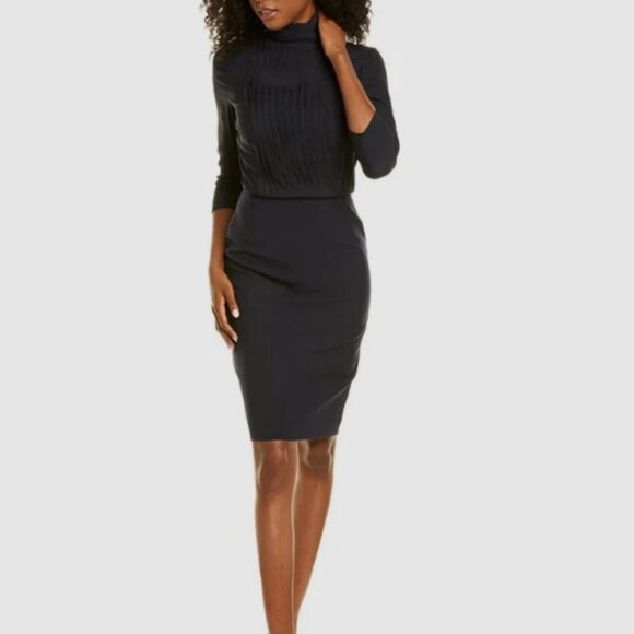 Hugo Boss DIETTE Mock Neck Long Sleeve Pencil Dress MSRP$695 German Luxury Brand - Picture 3 of 15